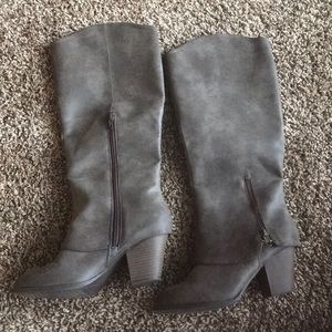 Gray Heeled Boots